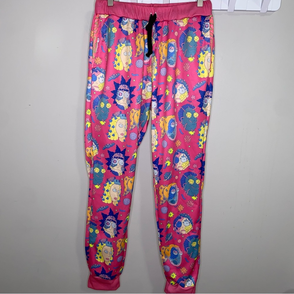 Electro Threads RARE Rick and Morty monster alien pink jogger pants size Large